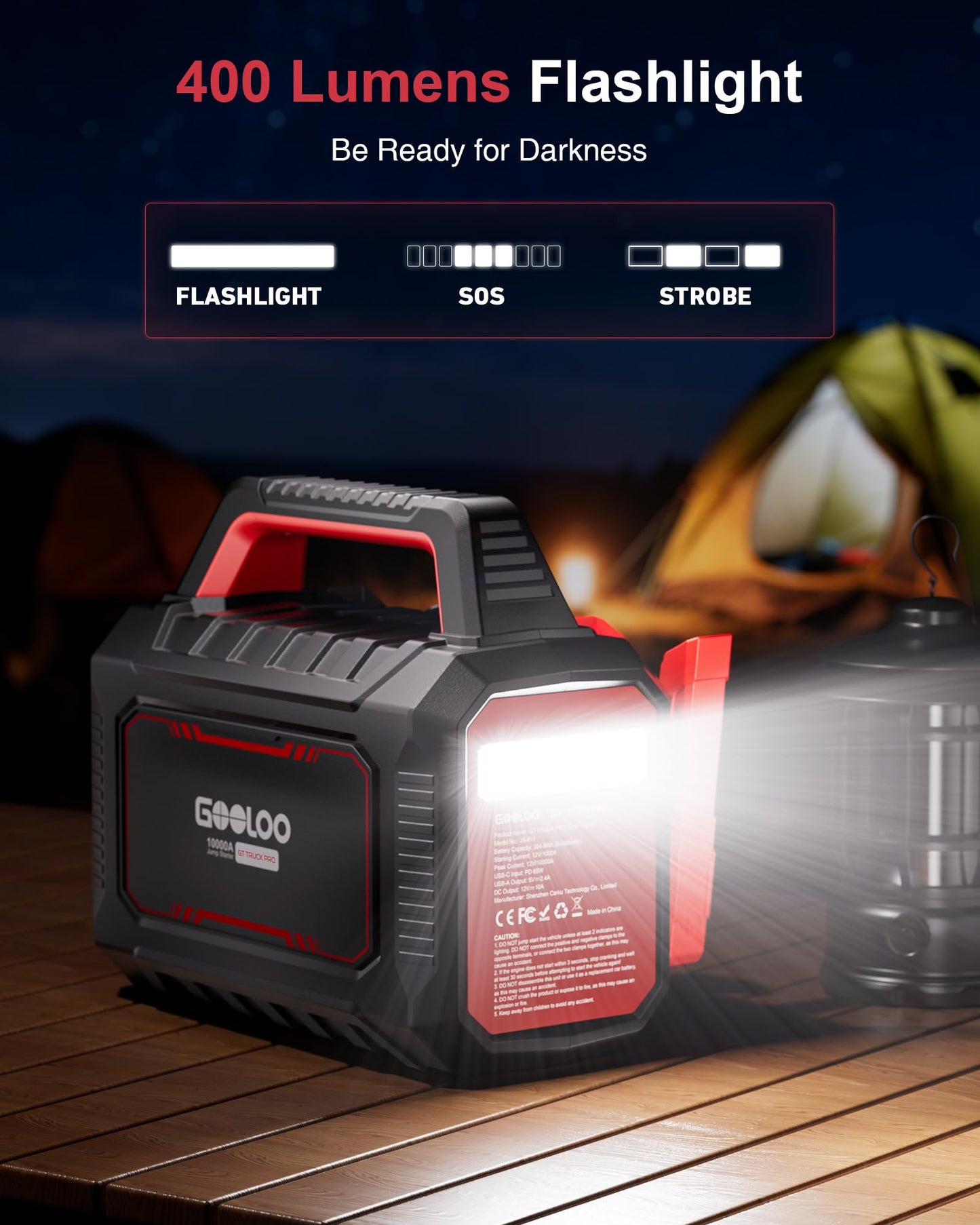 GOOLOO GT Truck PRO 10000A Jump Starter with 65W Fast Charge, 64000mAh Portable Car Battery Booster Power Pack (for All Gas All Diesel), 12V Jump Box with LED Light, Thickened Jumper Cable & Light