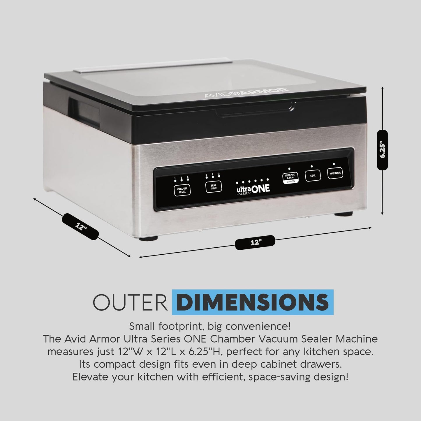 Chamber Vacuum Sealer Machine USV1 Ultra SeriesONE, Food Sealer for Wet Foods, Meat Sealers, Packing Machine, Compact Vacuum Chamber Sealer with 10-Inch Vacuum Sealer Bar - Avid Armor