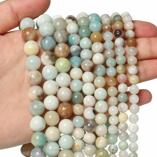 45pcs 8mm Natural Stone Beads Amazonite Beads Crystal Gemstone for Jewelry Making, DIY Bracelet Necklace