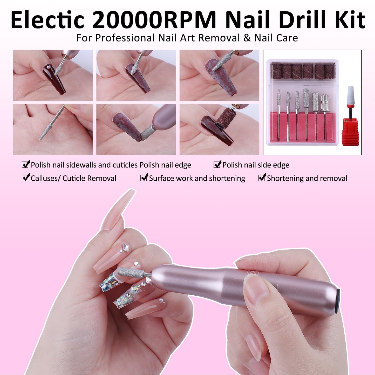 Acrylic Nail Kit for Beginners: Professional Acrylic Powder Set with Everything for Starter Gel Nail Polish U V Light Nail Drill Full Tools Decoration for Home Salon Women