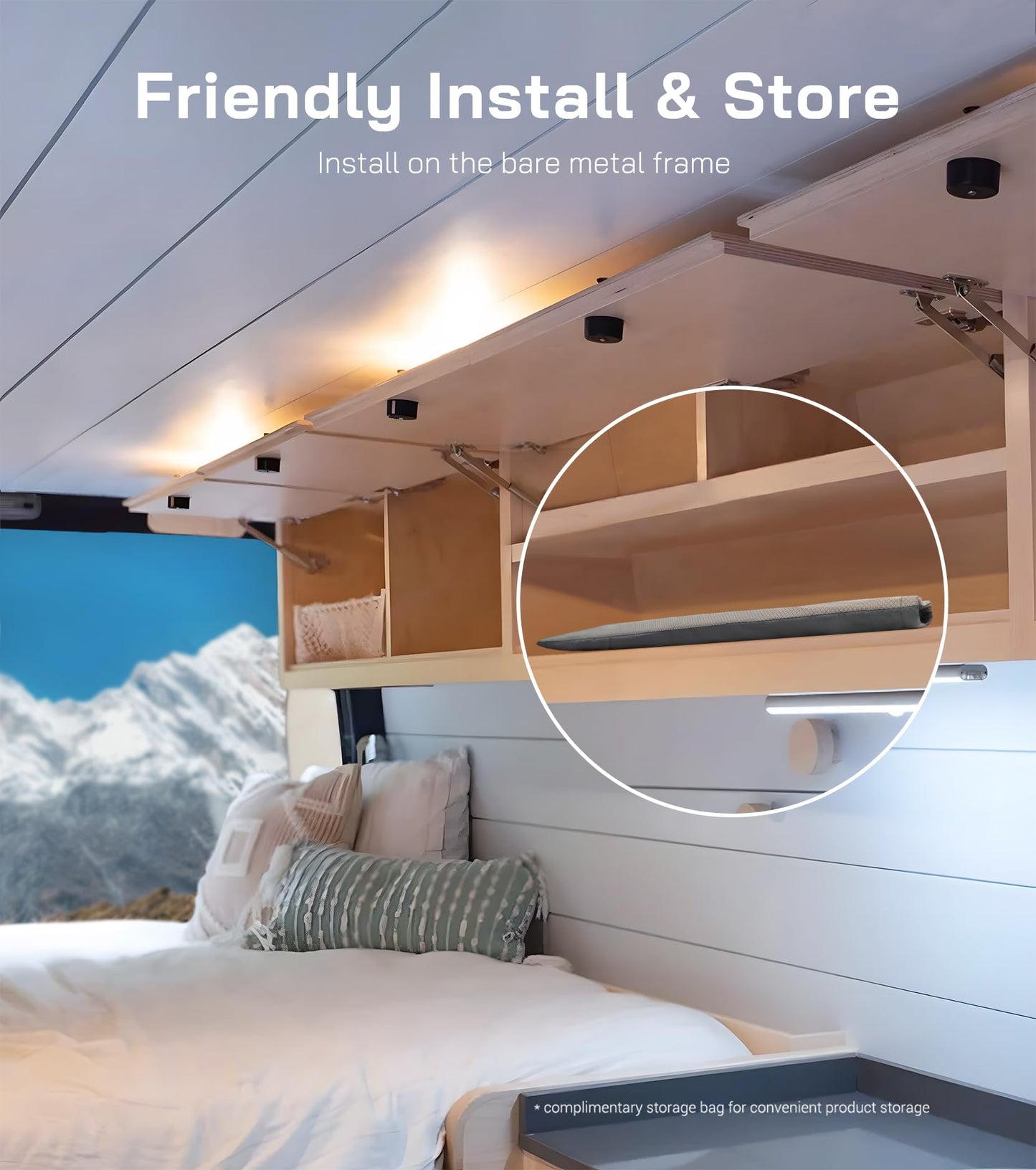 VANNCAMP Side Barn Door Window Cover for Chevy Express/Gmc Savana Van, Magnetic Insulated Blackout Window Sunshade, Foldable Design, AllSeasonGuard