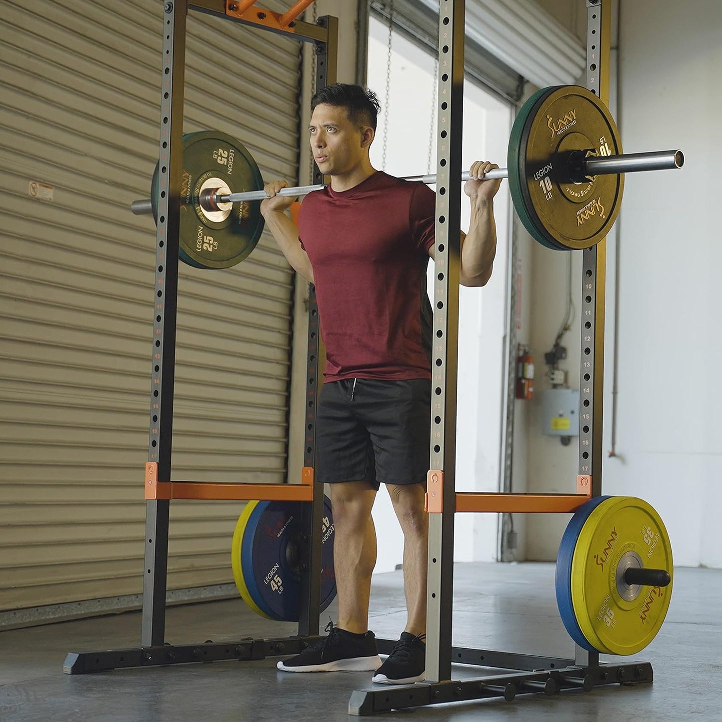 Sunny Health & Fitness Power Zone Strength Rack Power Cage - SF-XF9925, black