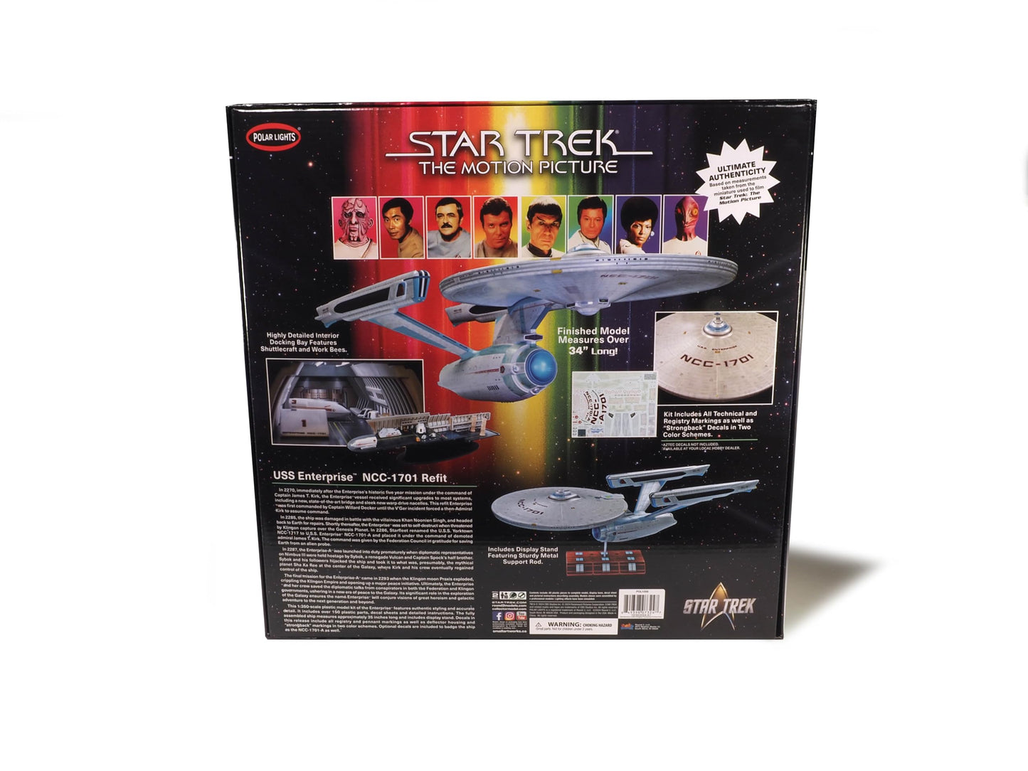 Polar Lights Star Trek USS Enterprise Refit 1:350 Scale Model Kit – Highly Detailed Sci-Fi Collectible with Interior Docking Bay