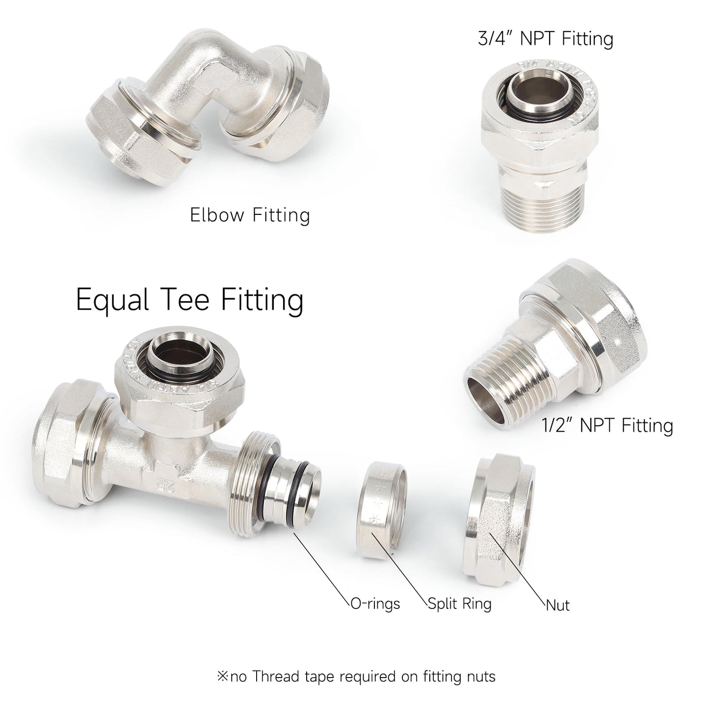 Compressed Air Piping System with 3/4 Inch ID x 200 feet 5-Way Multi-Outlet Aluminum Manifolds with individual Pressure Gauge HDPE Tubing Shop Air Line Kit, Air Compressor Line Kit | 200 PSI | 9120G