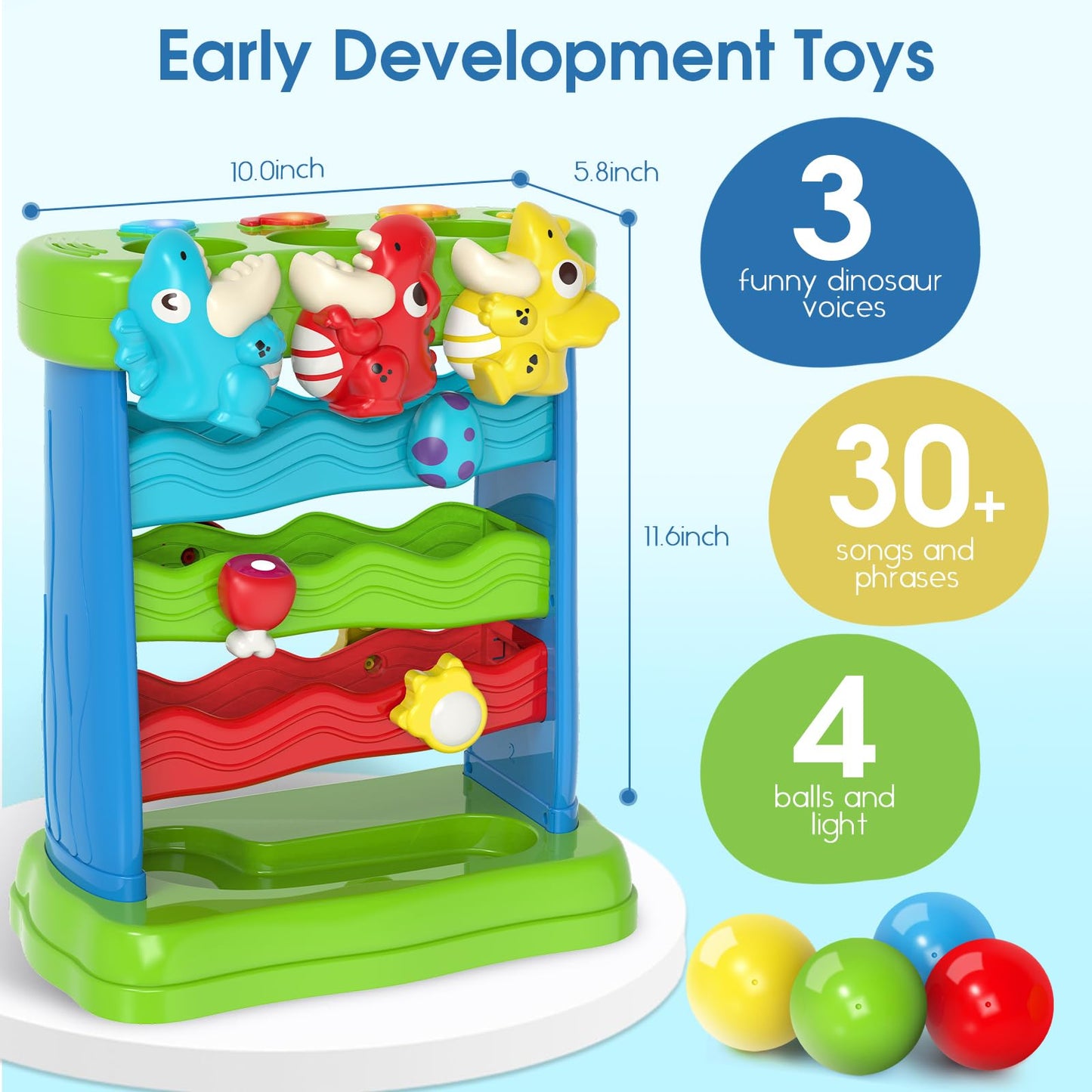 LACCHOUFEE Feed The Dinosaur, Interactive Toddlers Toy, 1+ Year Old Baby Boys & Girls Gift, Musical Toys for Infant One Year Birthday Present, Babies Ages 6-12-18-24 Months Education Learning Toys