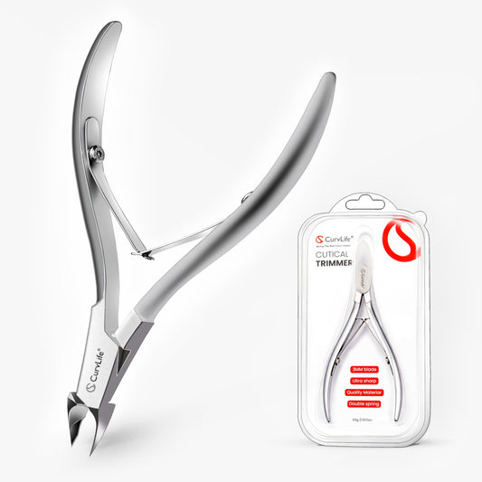 CurvLife Cuticle Nipper – 3mm Ultra-Thin Blade, Double-Spring Design, Ultra Sharp & Durable Cuticle Trimmer, Stainless Steel Nail Nipper with Ergonomic Grip Handle for Salon & Home