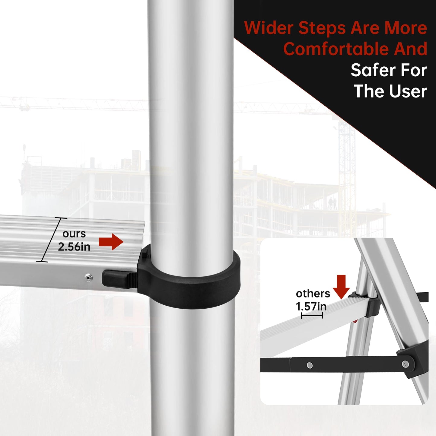 ICARRY Telescopic Ladder 12.9 FT Extension Ladder Aluminum Lightweight Telescopic Ladders, Multi-Purpose Collapsible Extension, Soft Close Design, 300lb Capacity,Ideal for Home, RV, and Outdoor Work