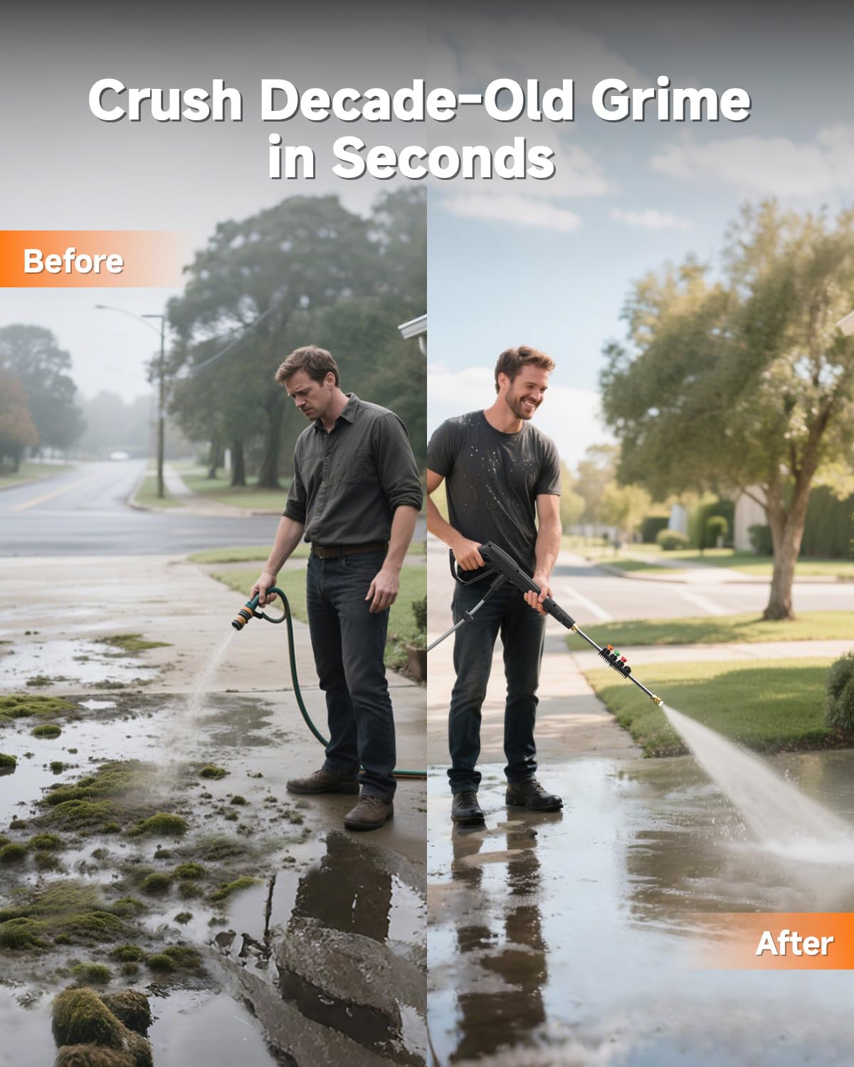 Giraffe Tools Grandfalls Wall Mount Pressure Washer Pro, Electric Power Washer with 1800W Motor, 4-Nozzles, Automatic Rewind, Any Length Lock, 100ft Pressure Hose
