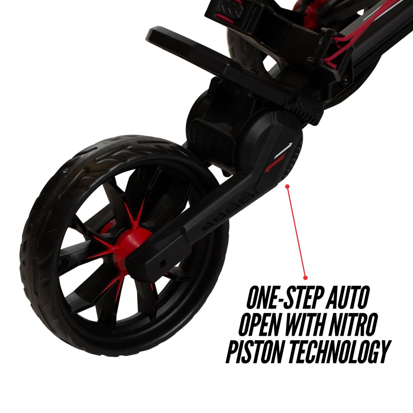Bag Boy Nitron Golf Push Cart, Black/Red