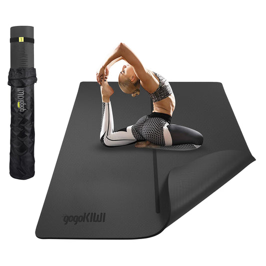 Gogokiwi Large Yoga Mat (6'x4') Extra Wide Workout Mat for Home, Non Slip Fitness & Exercise Mat for Home Gym, Yoga, Pilates, Stretching, and Floor