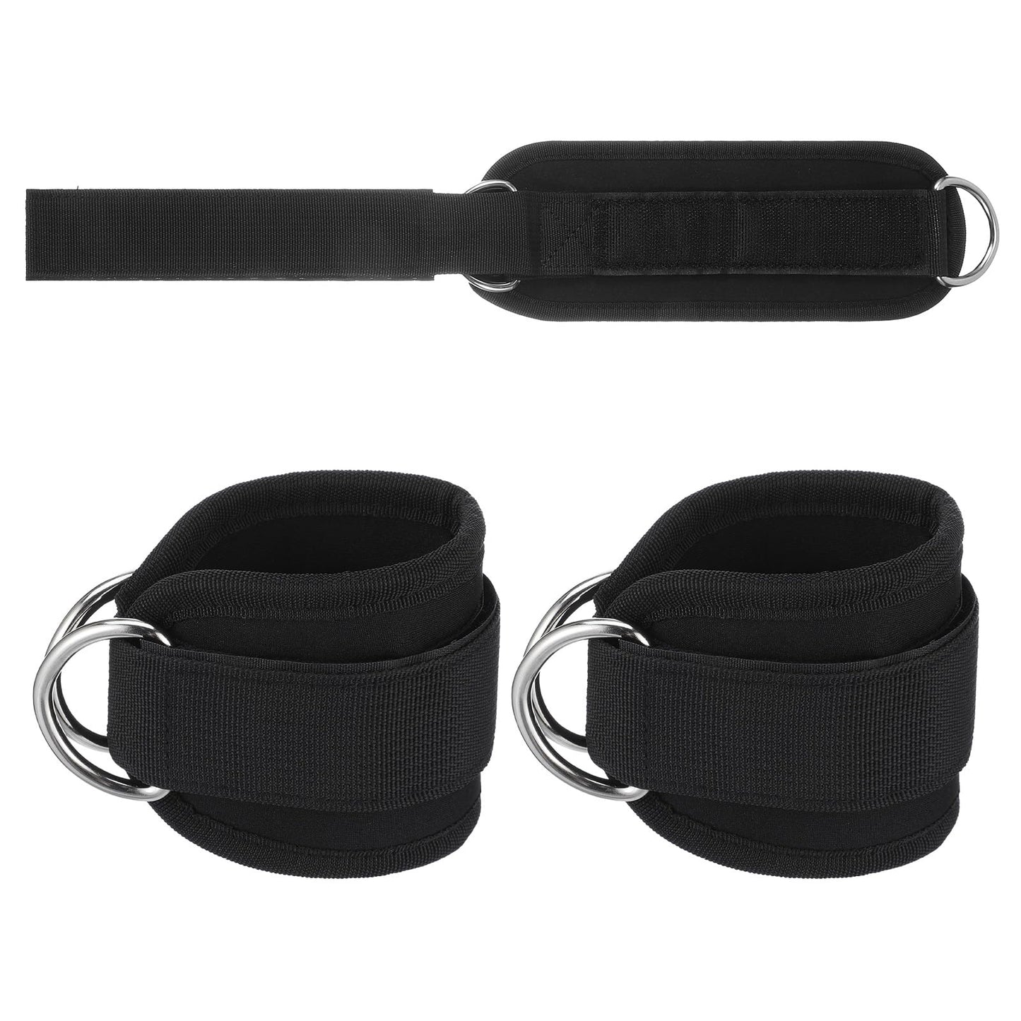 2 PCS Weightlifting Straps With D Ring, Adjustable Wrist Cuffs Gym, Padded Wrist Support, Cable Machine Accessories, Strength Training Equipment