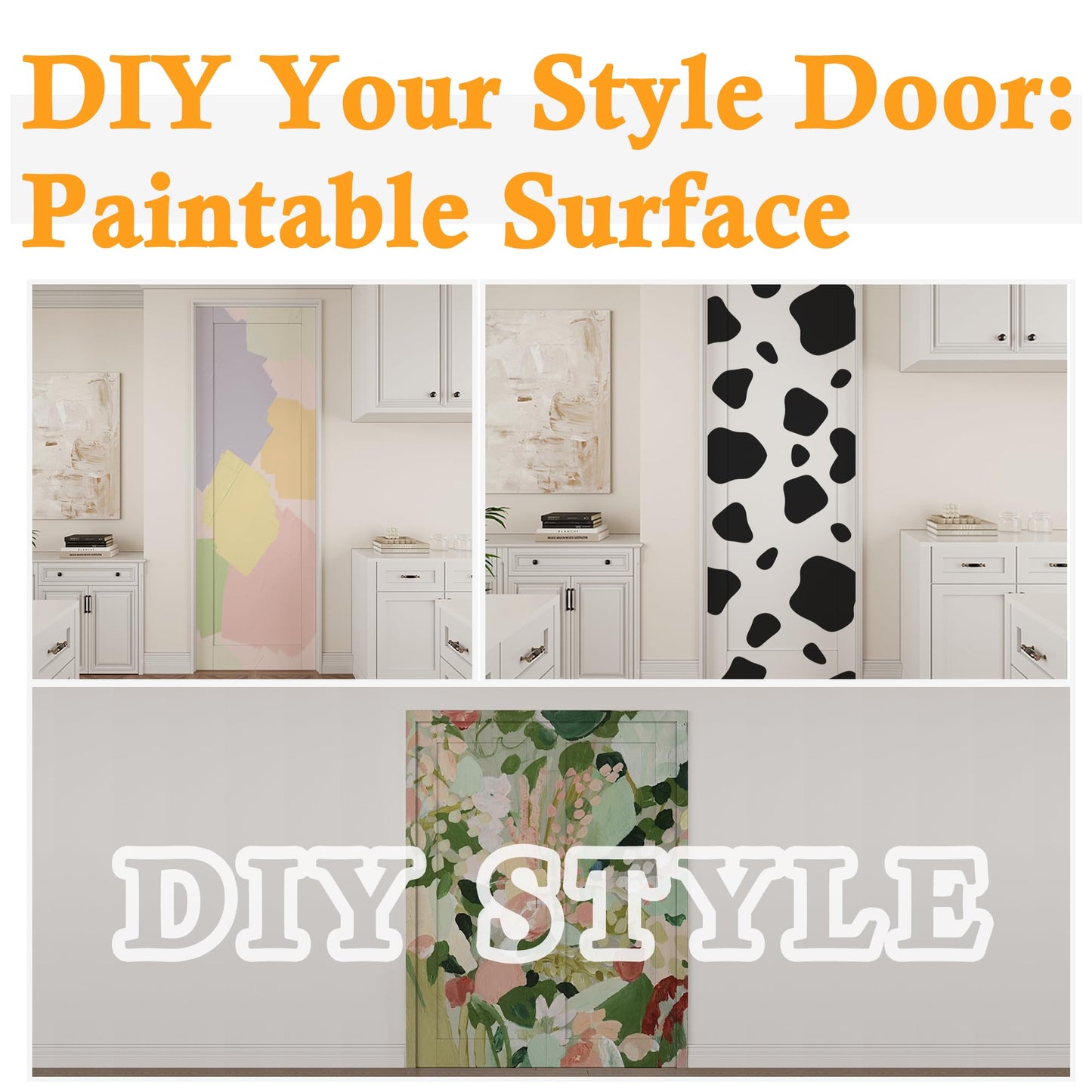 Slab Door Interior, Solid Core Pre-Built Wood Doors 36"x80", 3-Panel White Bedroom Door Shaker, Pantry, Bathroom, Laundry Swing Door w/o Frame, Pre-Finished & Paintable with CARB P2