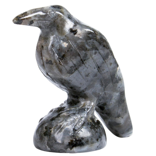 QLRSUXN Natural Shimmer Stone Raven Figurines,2 Inch Healing Crystal Animal Statues,Lucky Guardian Pocket Crow Figurines as Women’s Gifts,Raven Statues for Office Home Decor and Ornament.