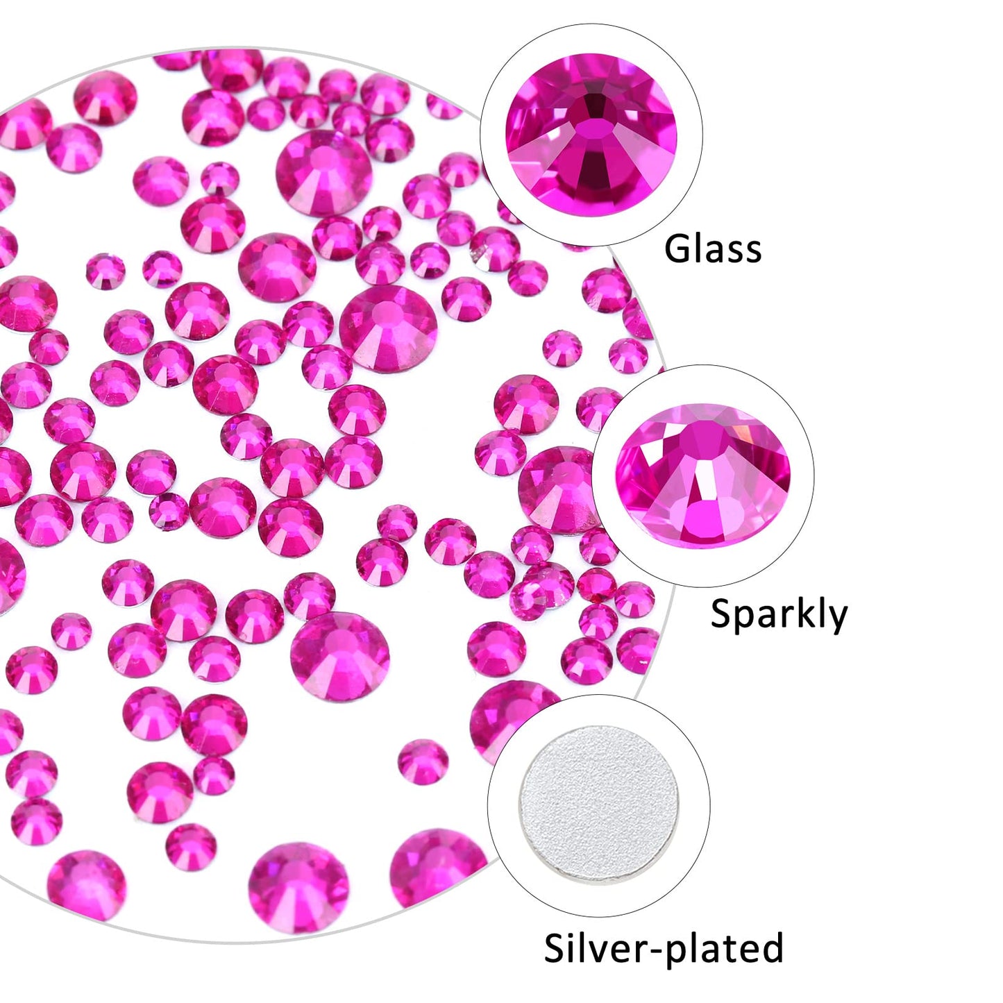 Meibite Peach Glass Flatback Rhinestones for Nails, Crafts & Clothes – 4240PCS 6 Sizes (SS6–SS20) Crystal Gems Kit with Tweezers & Picker, Non Hotfix DIY Rhinestones for Tumblers, Shoes, Nail Art