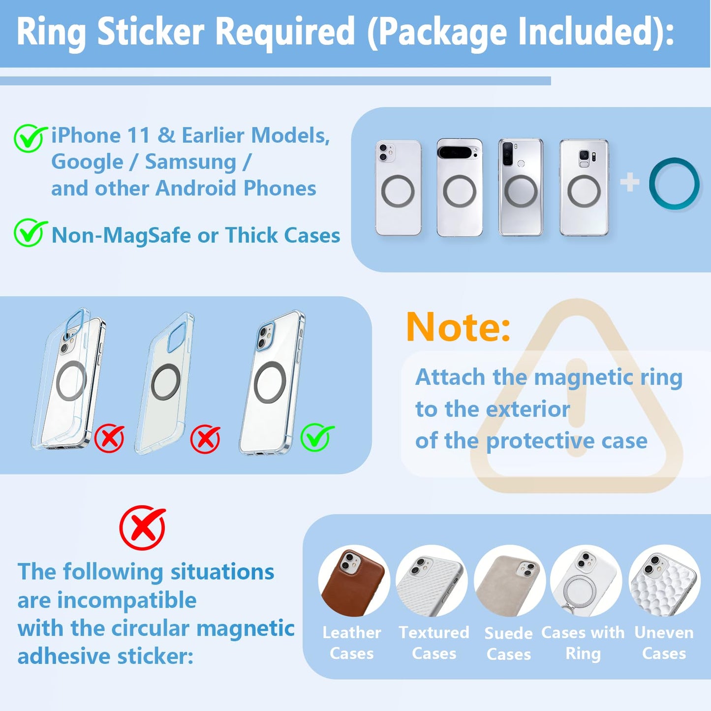 SAMPUSS Magnetic Phone Holders for Your Car, Upgraded Vacuum Car Phone Holder, 360° Rotation Cell Phone Car Mount Suction Phone Mount for Magsafe Car Mount for Car Kitchen Gym Travel for All Phone
