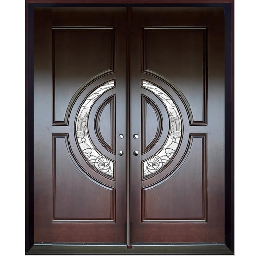 BGW-M580E-73 1/4" X 97" X 5 1/4" R/H Prehung Entry Front Door with Brickmould and Both Doors are Active.