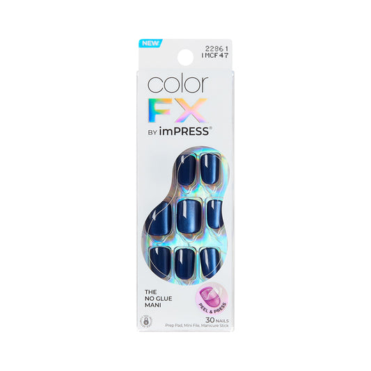 Kiss Impress No Glue Mani Press On Nails, ColorFX, 'Velvet Romance', Purple, Short Size, Squoval Shape, Includes 30 Nails, Prep Pad, Instructions Sheet, 1 Manicure Stick, 1 Mini File
