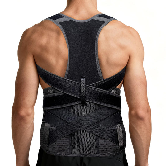 TEKOMVO Upgraded Posture Corrector for Women & Men, Back Brace for Upper/Lower Back Pain, Herniated Disc, Sciatica,Adjustable Support & Bionic Panel XL (38"-42")
