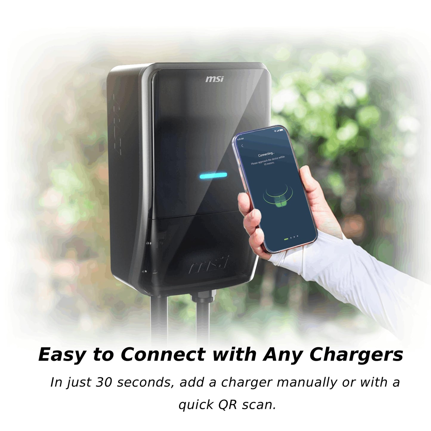MSI EV Life Type 1 (J1772) NEMA 14-50, Level 2 Charger, 240V, 40A, 9.6KW, IP55 Rated-Water and dust Resistant, IK08 Impact Resistant, UL2594 Certified, Energy Star, 5 Years Warranty