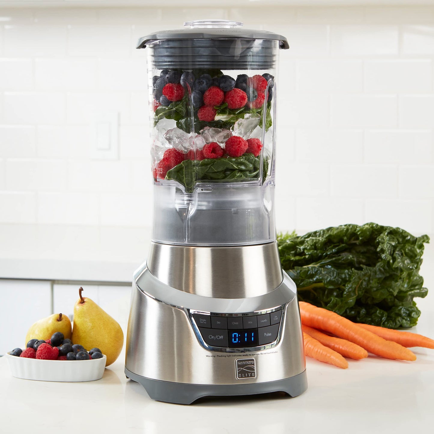 Kenmore Elite Countertop Blender – Electric Mixer for Smoothies, Ice Crush & Pulse Function, Heavy Duty Pitcher, Kitchen Appliance, Dishwasher-Safe Jar