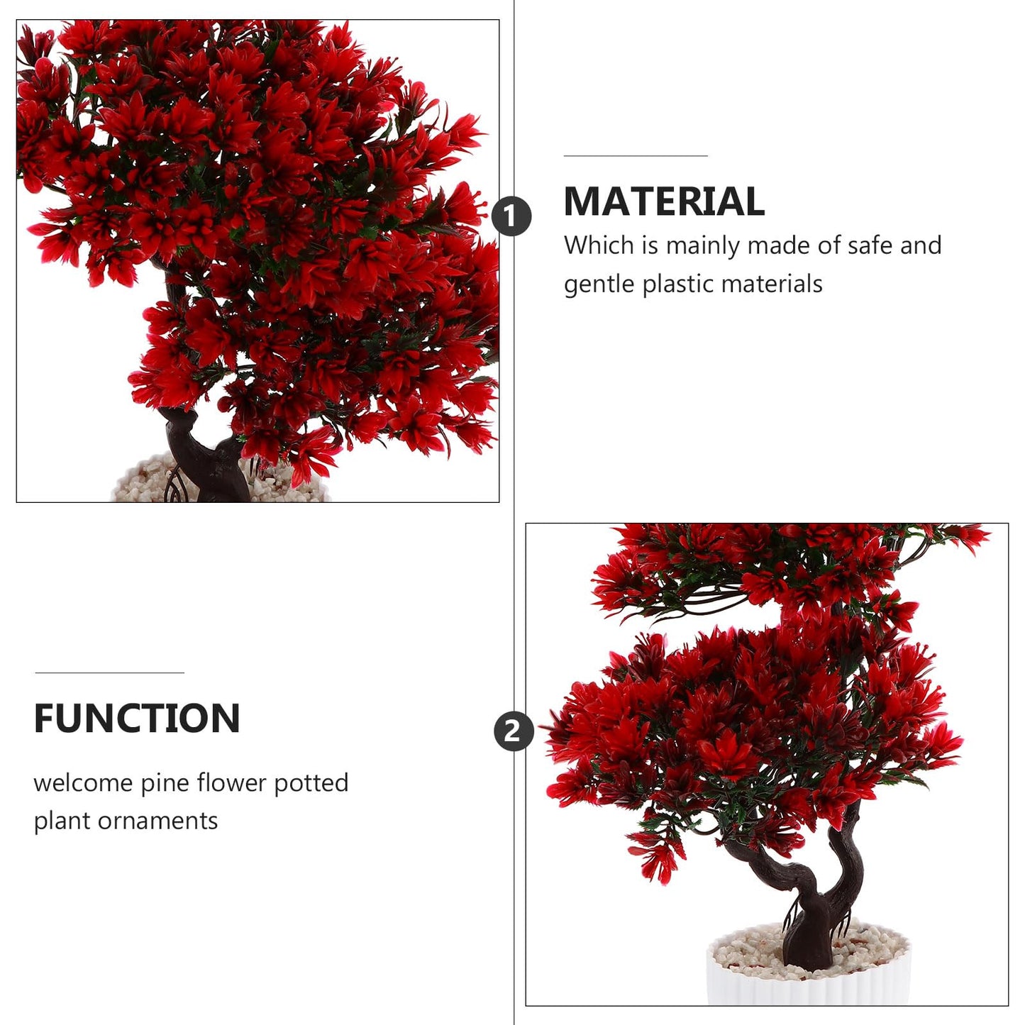 Healeved Artificial Bonsai Guest-Greeting Pine Tree Realistic Simulation Plant Decor for Home Office Easy Care Faux Potted Bonsai 10.62X10.62X12.20 Inches