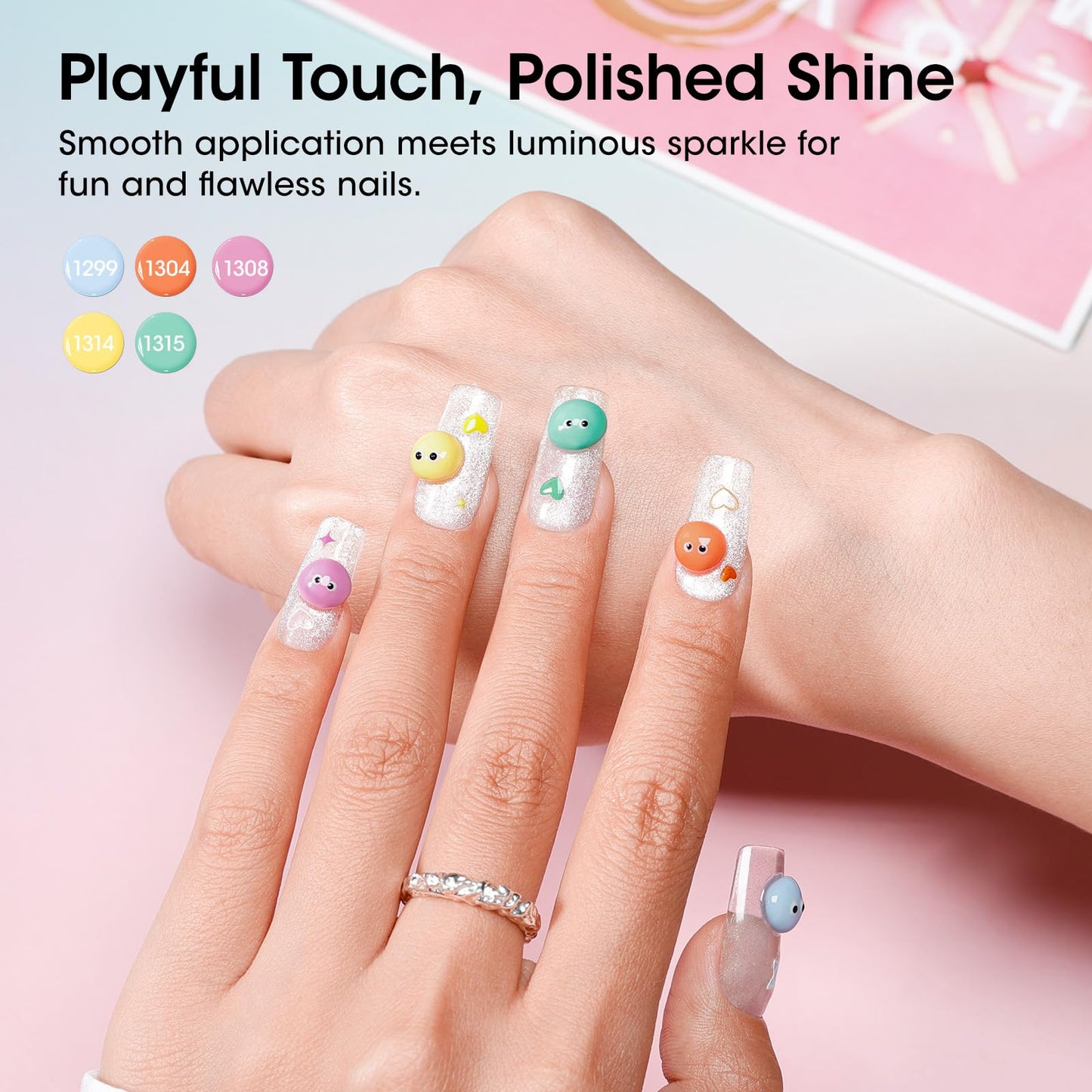 GELLEN Spring Gel Nail Polish Set 24pcs, 20 Colors Pastel Bright Gel Polish Kit with Base Coat, Glitter & Cat Eye Top Coat, Magnet, Nail Art DIY Home Salon