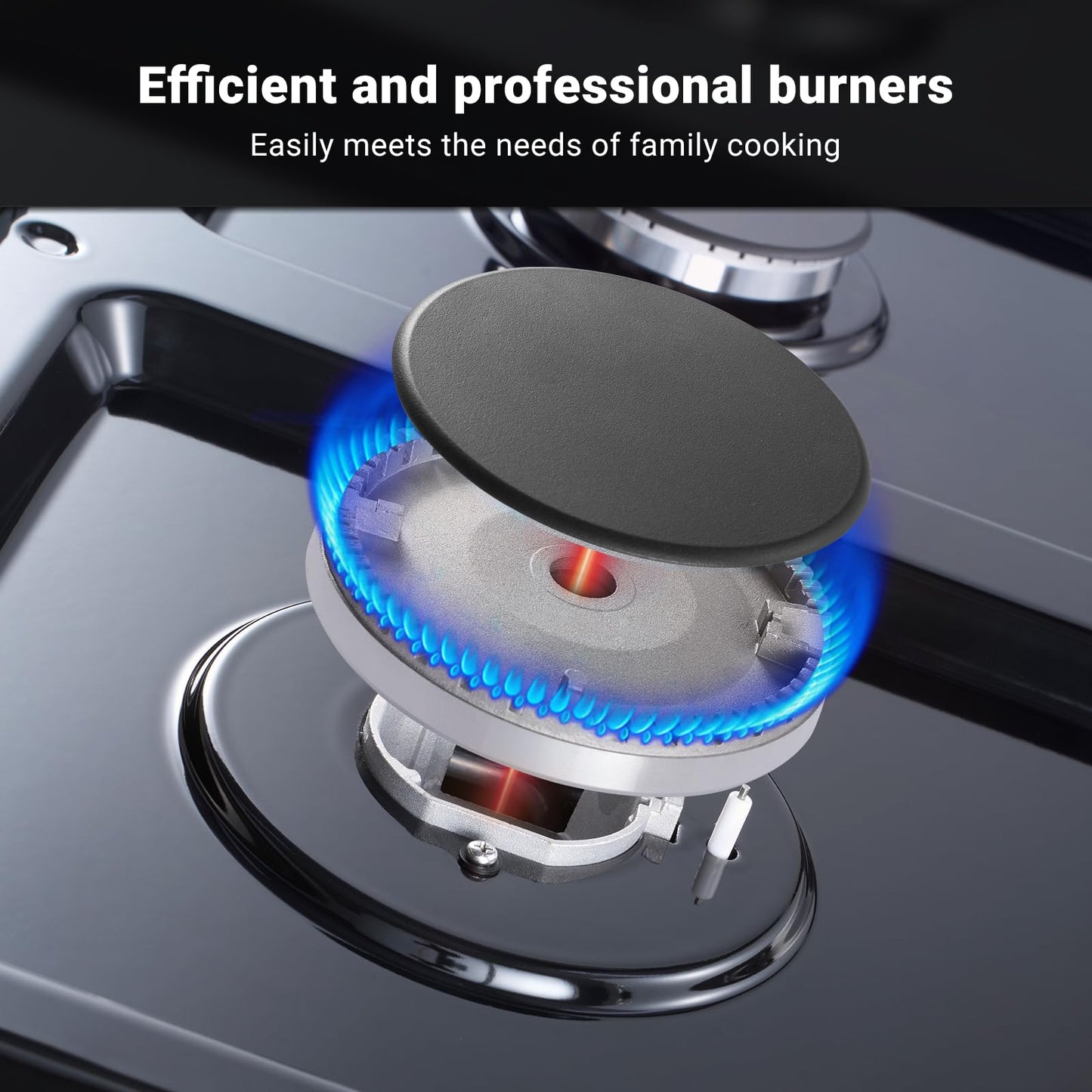 AAOBOSI 36 inch Gas Cooktop, Freestanding Range Commercial Cooktops, Built-in Propane Stoves Top NG/LPG Switch, Cast Iron Stove Top Covers for with 6 Gas Burners for Cooking, Grilling