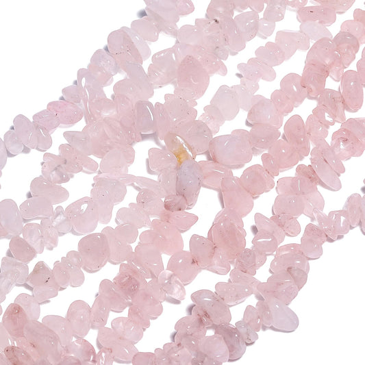 NITOPUPU 30in Rose Quartz Natural Chip Stone Beads 5-8mm About 230pcs, Irregular Drilled Light Pink Bead for Bracelets Jewelry Making Supplies for Adults, DIY Crafts.