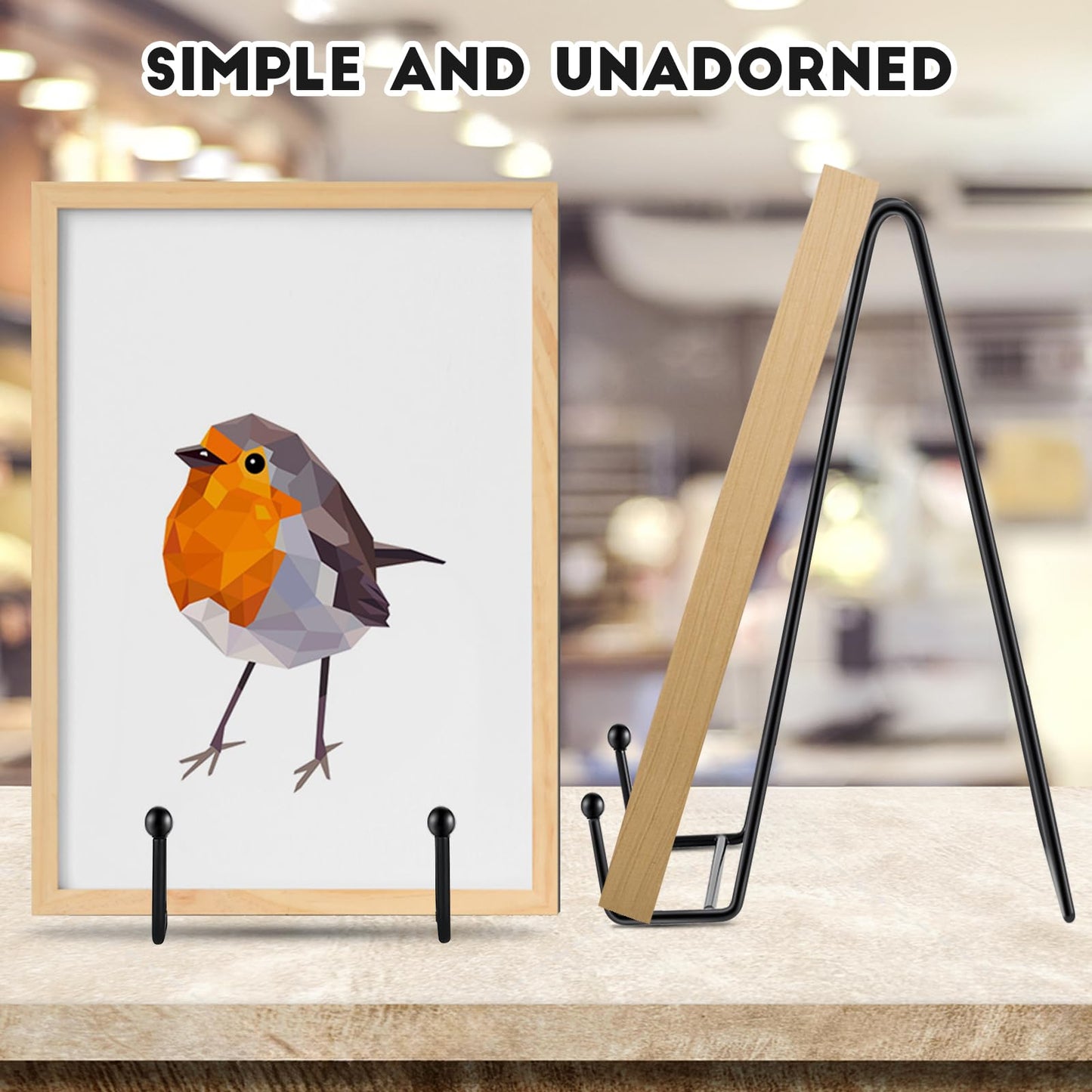 IBosins 5 Pack 10 Inch Plate Holder Display Stands, Large Metal Black Frame Stand for Picture, Book, Photo Easel, Creation, Collectibles