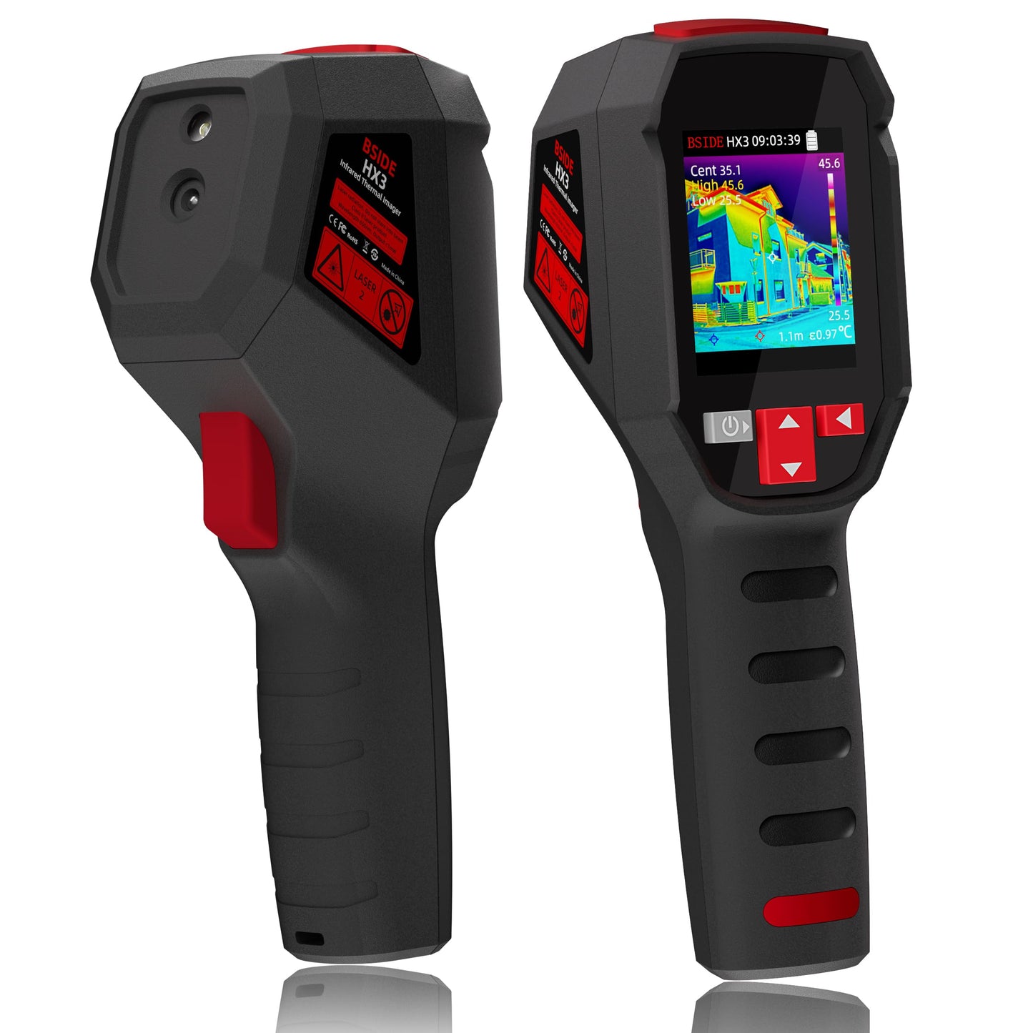 BSIDE Thermal Imaging Camera 240×240 Resolution 15 Color Palettes Infrared Thermal Camera -4°F to 1022°F 25Hz Rechargeable Handheld Thermal Imager with Laser Pointer 50°FOV for Home Inspection HVAC