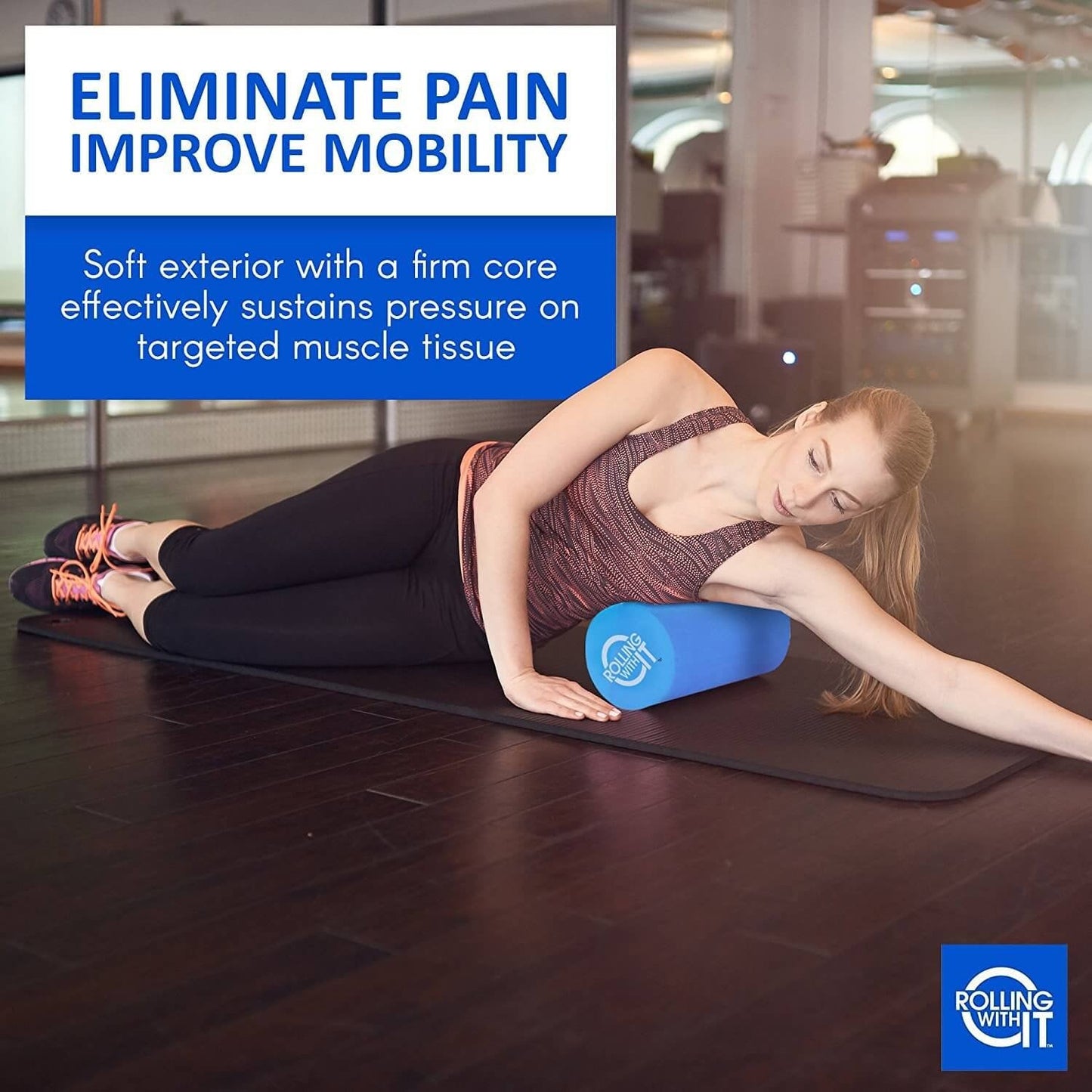 Rolling With It Foam Roller with High Density for Physical Therapy, Muscle Roller for Exercise and Muscle Recovery, Eco-Friendly Back Roller, Firm and Smooth Surface Massage Roller, Size: 18 inches
