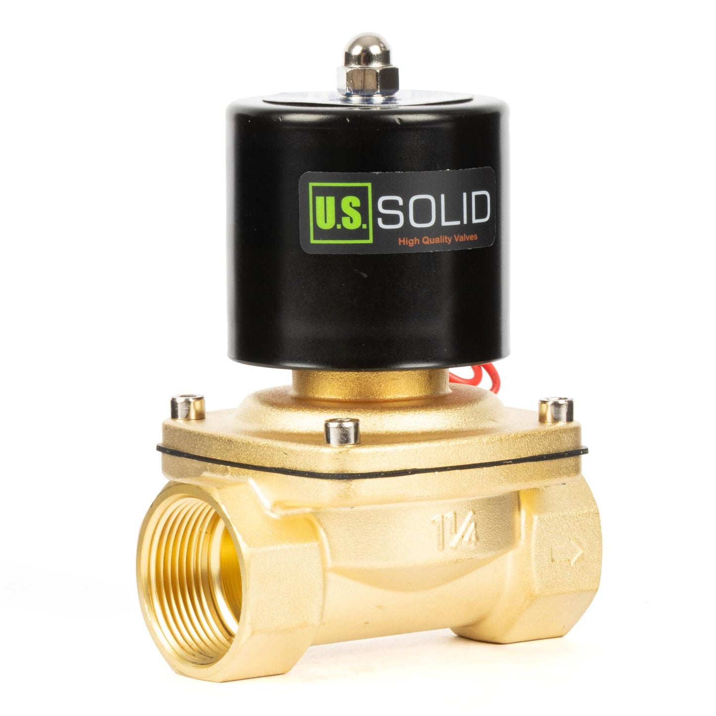 U.S. Solid Brass Solenoid Valve 1-1/4" 24V DC Normally Closed