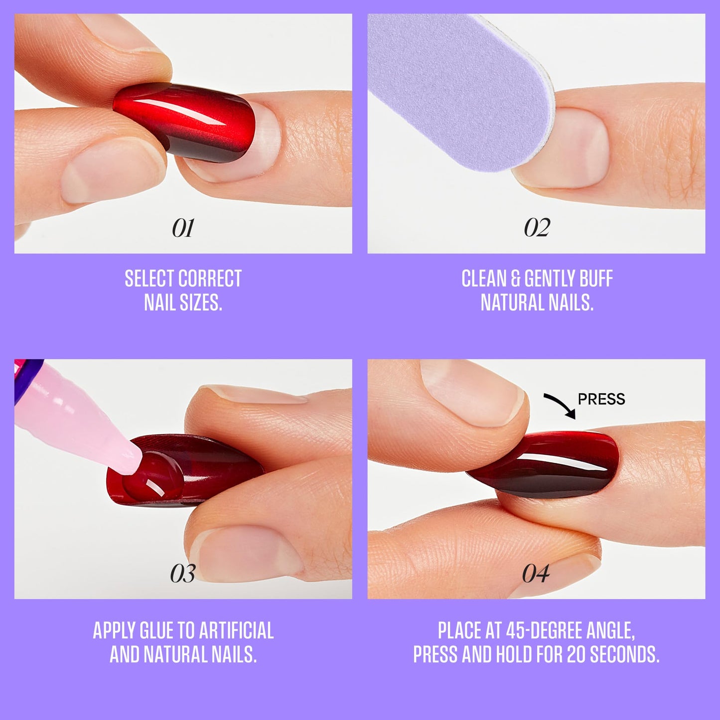 Kiss Core, Press On Nails, Nail glue included, 'Amazon Falls', Beige, Medium Size, Almond Shape, Includes 32 Nails, 2g Glue, 1 Manicure Stick, 1 Mini File