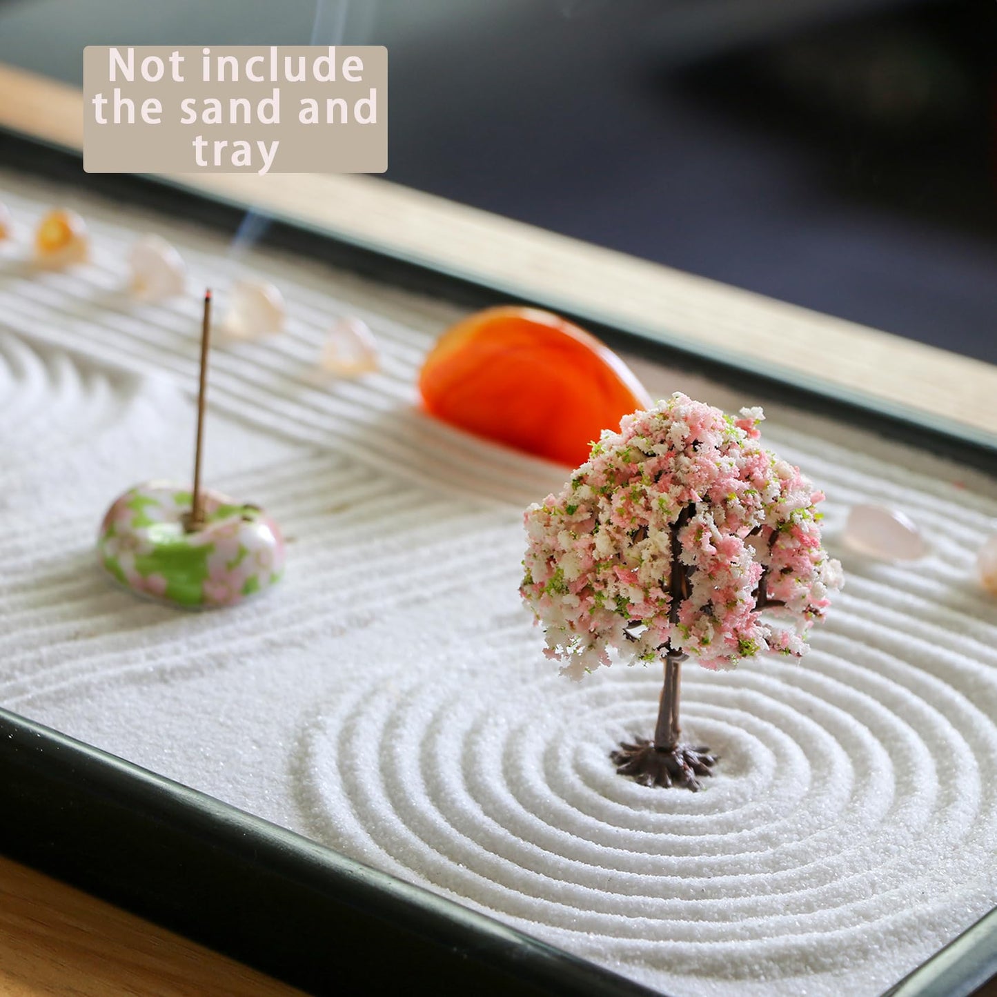 Zen Garden Rake Accessories - Miniature Tabletop Zen Garden Kits Tools w/Bamboo Rakes Holder Japanese Meditation Rock Sand Garden Kits Set for Birthday Zen Gifts Zen Room Decor