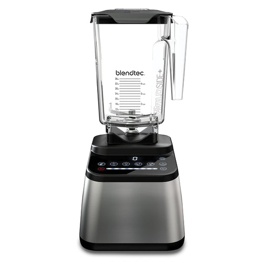 Blendtec Original Designer Series Blender and 90 Oz WildSide+ Jar - Kitchen Blender Bundle - Stainless Steel