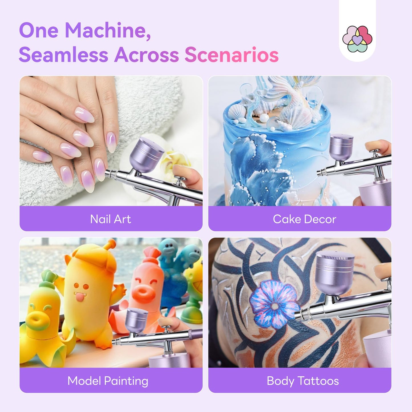 SAVILAND Airbrush for Nails: 30 PSI LCD Display Airbrush Kit with Compressor 0.3mm Nozzle Air brush Gun Portable Rechargeable Cordless Air Brush Machine for Nails Art Painting, Cake Decor, Makeup