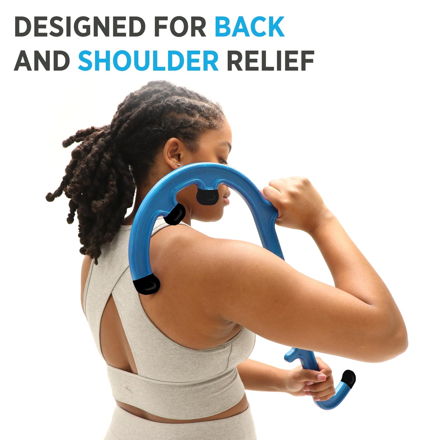 Tiger Tail Tiger Cane Back & Neck Massager – Trigger Point Deep Tissue Acupressure Therapy Cane Massage Hook with 7 Gription Knobs, 2-Piece Massage Tool for Muscle Knot & Shoulder Pain Relief, Orange