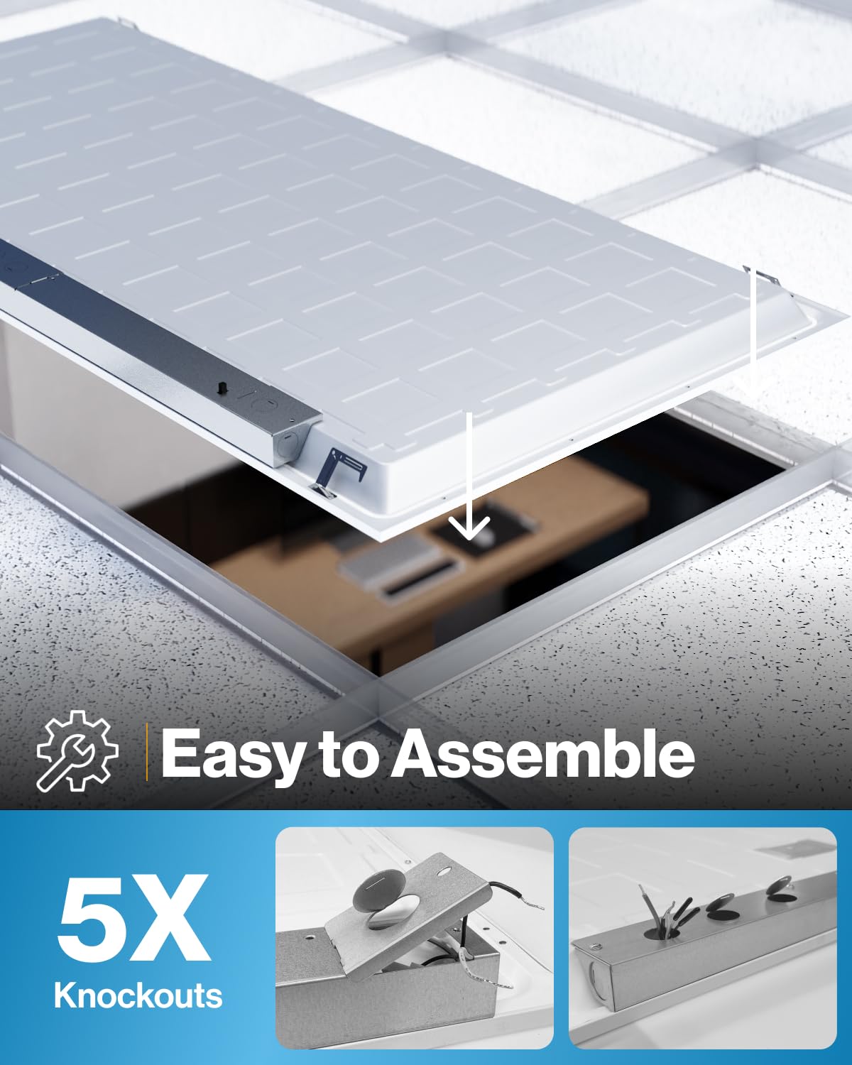 Sunco 2x4 LED Flat Panel Light Drop Ceiling Office Shop Commercial Warehouse Fixture, 6500 Lumens, Selectable Features, 30W/40W/50W, 4000K/5000K/6000K, Dimmable (0-10V), Dustproof ETL 2 Pack.