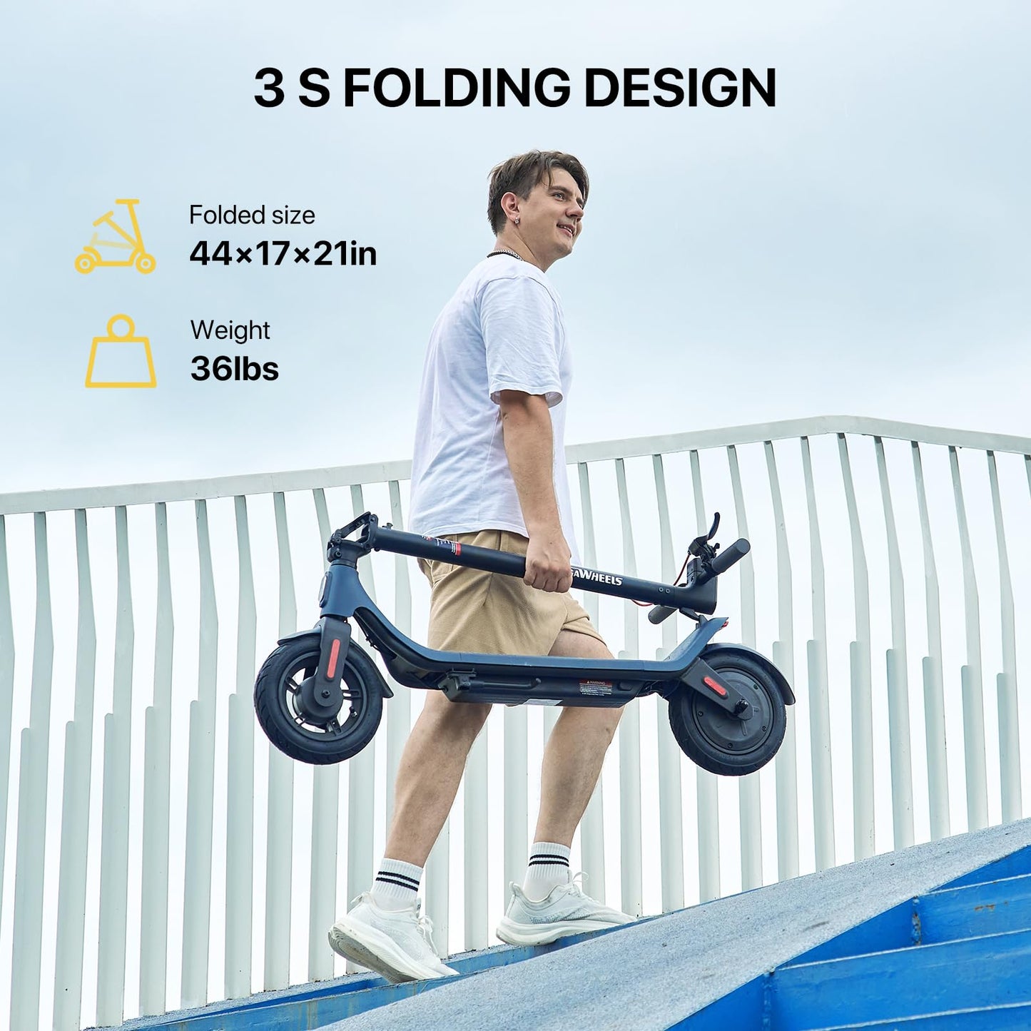 MEGAWHEELS Electric Scooter,Electric Scooter Adults,10in Pneumatic Tires,350W Motor,19 Miles Range,E Scooter with Smart APP Control for Commuting, Outdoor, Short Travel UL2272