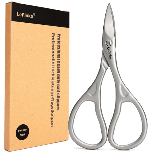 LePinko Professional Nail Scissors Kit, Micro-serrations Blades, Both for Manicure and Pedicure, Stocking Stuffers Gifts For Men and Women