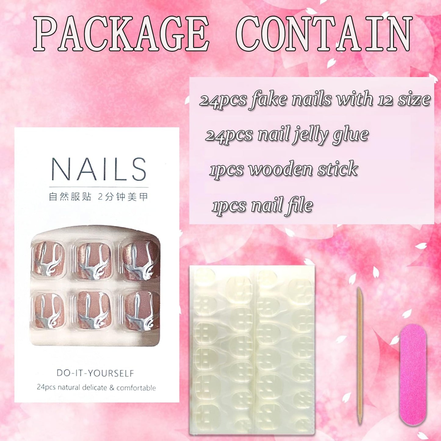 FIEONCIY Press on Toenails with Designs Acrylic Fake Nails for Toe Artificial False Nails with Charms Glue on Toe for Spring Summer Stick on Toenails for Women Girls(F195)