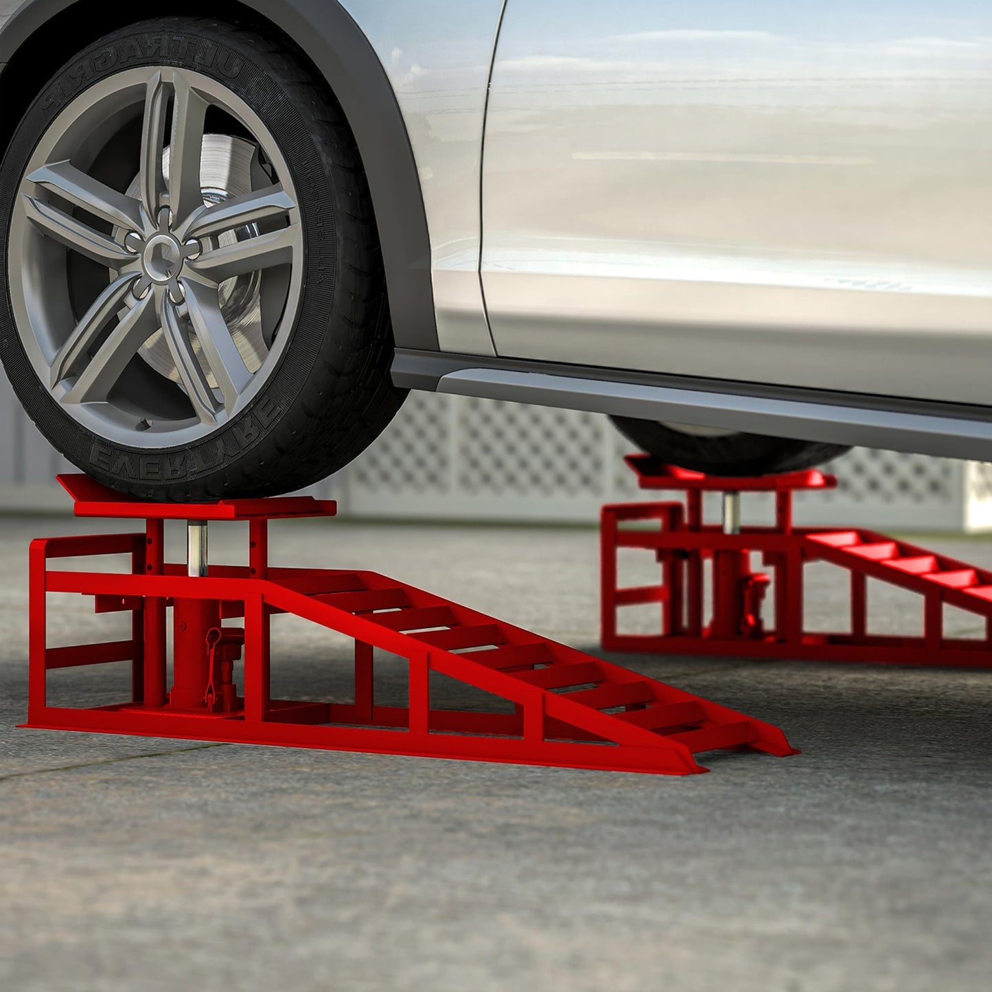 2 Pack Hydraulic Car Ramps 5 T 10000 LBS Low Profile Car Lift Service Ramps Truck Trailer Garage,Height Hydraulic Vehicle Ramps