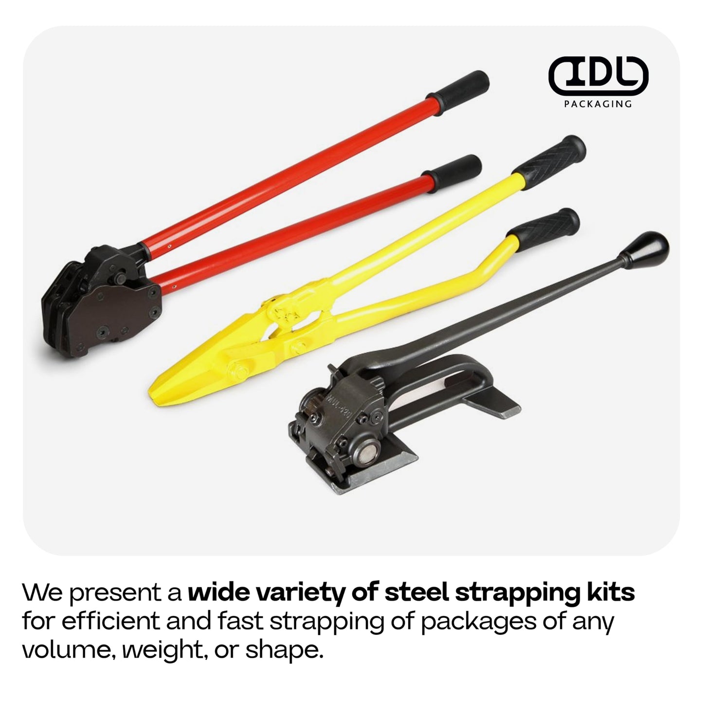 IDL Packaging H-305 Steel Strapping Cutter for 1 1/4" and 2" Straps Width and 0.05" Thickness – Heavy Duty Best in Class Tool with Even Longer Handles – Two-Hands Operation Tool