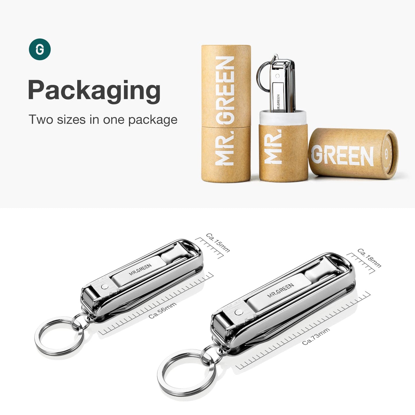 MR.GREEN Multifunctional Nail Clippers Stainless Steel Six Functions Nail Cutter Nail Files Small Knife Scissors (Large)