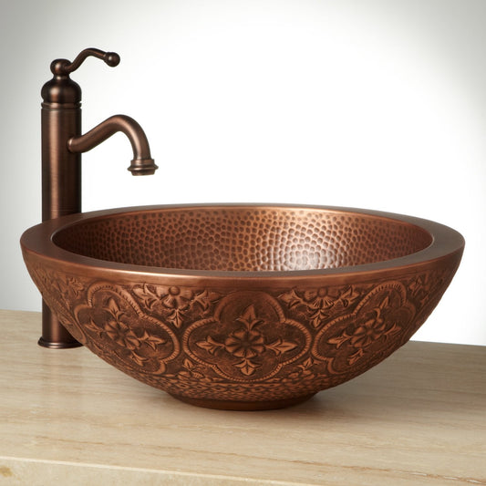 Signature Hardware 346783 Bellis 18" Double Wall Copper Vessel Sink