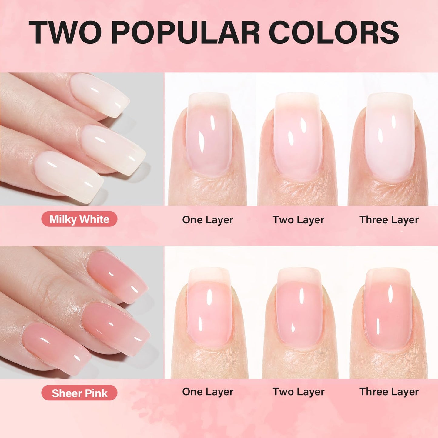 AILLSA Nail Tips and Glue Gel Kit Short Coffin Nail Tips 240pcs with 2 In 1 Nail Glue Base Coat and Nail Dehydrator, Gel Extension Nail Kit with U V Light Top Coat for DIY Home Salon