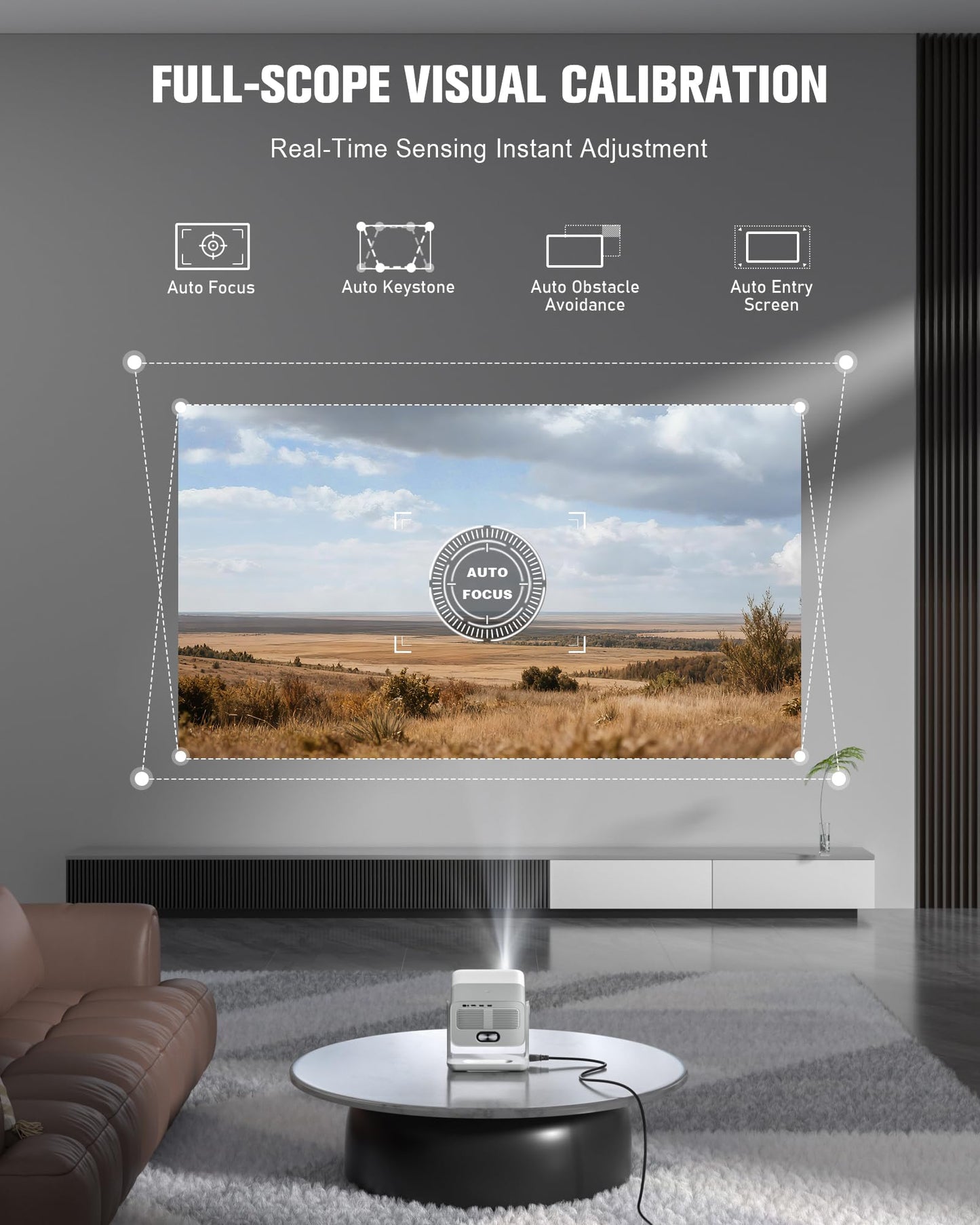【3000 ANSI Official Licensed Google TV】4K Smart Projector with WiFi and Bluetooth, VOPLLS Outdoor Projectors with Dolby/Auto Focus, Portable Movie Phone Wireless Gaming Wifi Proyector for Bedroom/Home