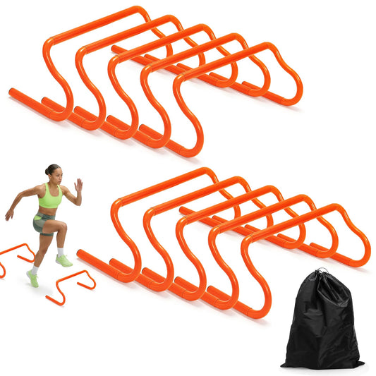 Eorbow 10 Pack 9" Agility Hurdles, Plastic Speed Agility Training Hurdle, Detachable Sturdy Plyometric Hurdles, Training Equipment Set with Carry Bag for Football, Soccer, Basketball, Athletes