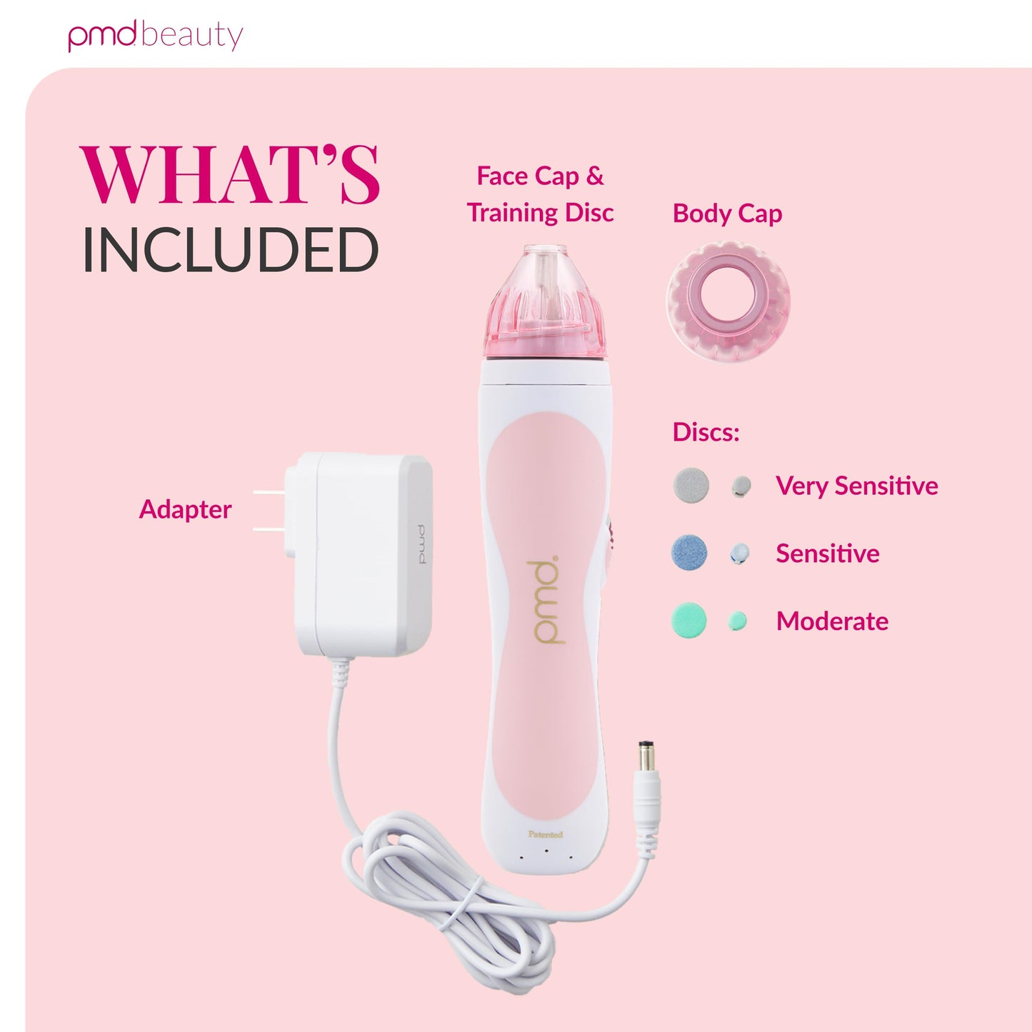 PMD Personal Microderm Classic for At-Home Use, Facial Exfoliator Tool, Microdermabrasion Machine Kit for Face and Body Skincare, Blush