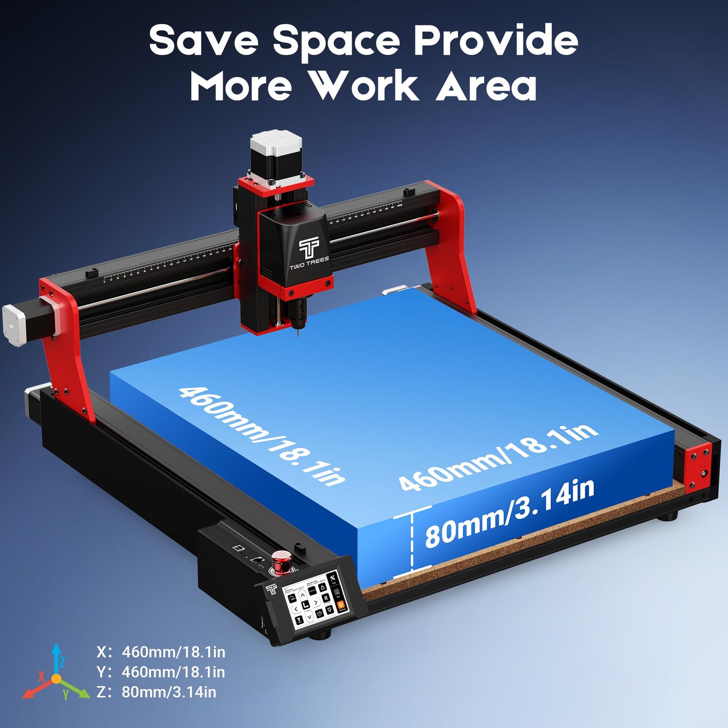 Twotrees TTC450 Pro CNC Router Machine with NEMA 57 Closed-Loop Stepper Motor 3.5" Touch Screen,Upgraded 3 Axis Engraver Machine, Engraving Milling Machine for Wood Acrylic Aluminum Carving Cutting